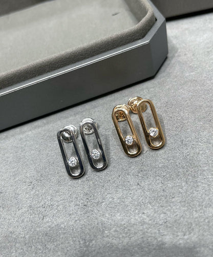 [Rani Jewelry]MOVE UNO SMALL 1 DIAMOND EARRINGS
