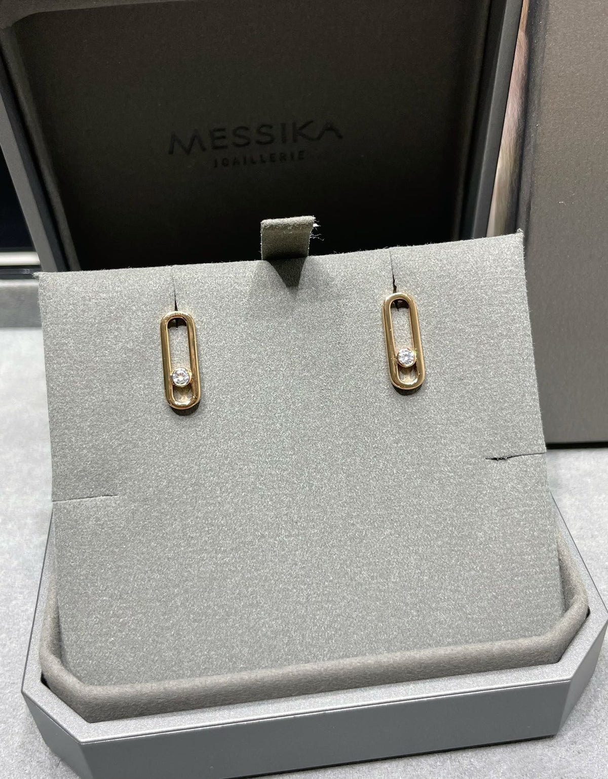[Rani Jewelry]MOVE UNO SMALL 1 DIAMOND EARRINGS