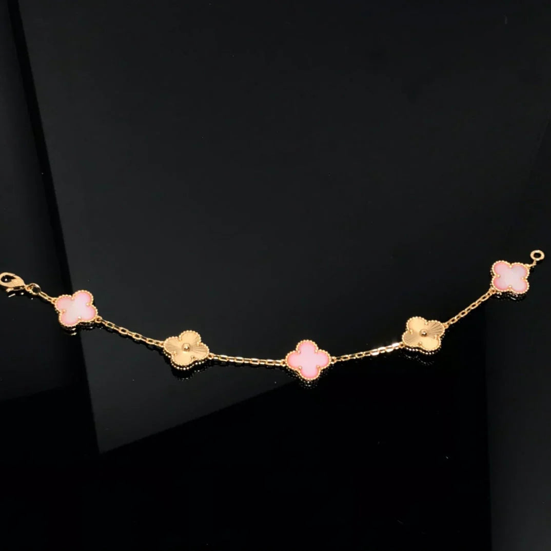 [Rani Jewelry] CLOVER 5 MOTIFS  PINK MOP BRACELET COLLECTION