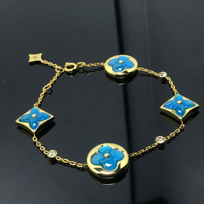 [Rani Jewelry]STAR AND SUN 4 MOTIF BLUE BRACELET