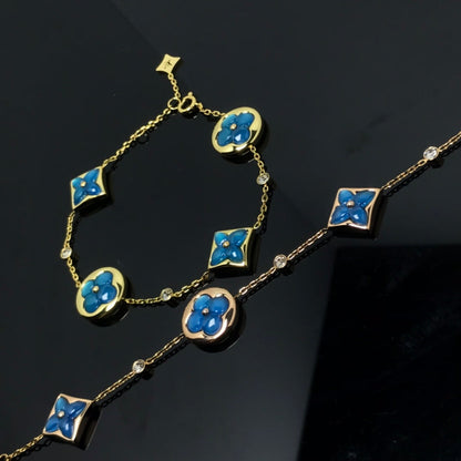 [Rani Jewelry]STAR AND SUN 4 MOTIF BLUE BRACELET
