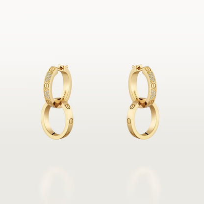 [Rani Jewelry] LOVE 3.3MM DANGLE HALF DIAMOND EARRINGS