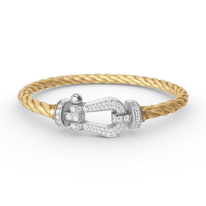 [Rani Jewelry]FORCE LARGE HORSESHOE FULL DIAMOND BRACELET SILVER