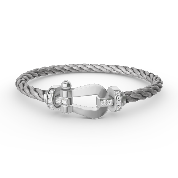 [Rani Jewelry]FORCE LARGE HORSESHOE HALF DIAMOND BRACELET SILVER