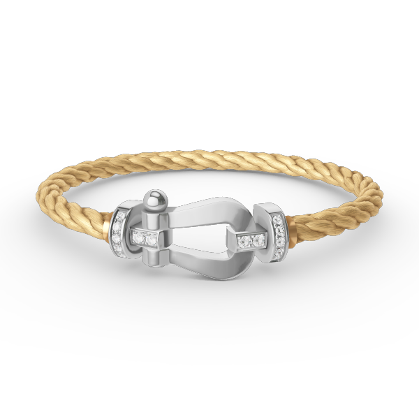 [Rani Jewelry]FORCE LARGE HORSESHOE HALF DIAMOND BRACELET SILVER