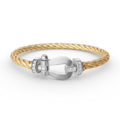 [Rani Jewelry]FORCE LARGE HORSESHOE HALF DIAMOND BRACELET SILVER