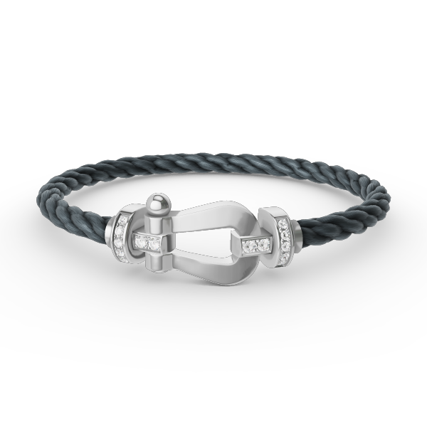 [Rani Jewelry]FORCE LARGE HORSESHOE HALF DIAMOND BRACELET SILVER