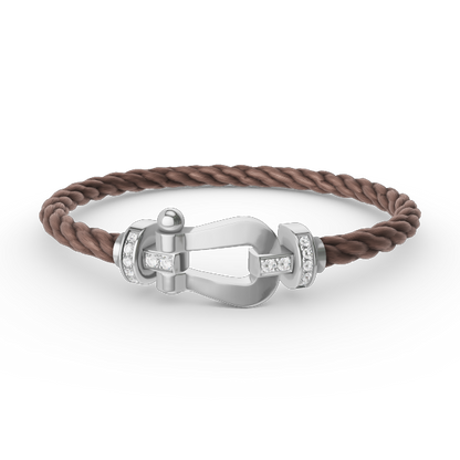 [Rani Jewelry]FORCE LARGE HORSESHOE HALF DIAMOND BRACELET SILVER