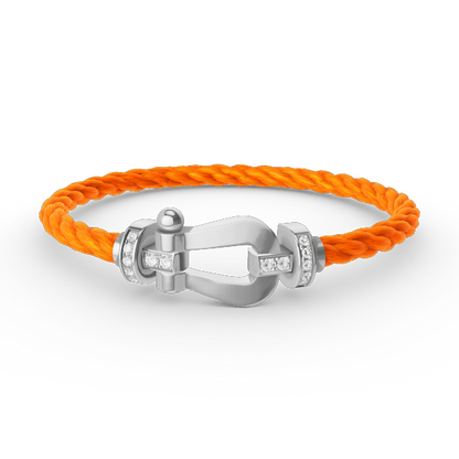 [Rani Jewelry]FORCE LARGE HORSESHOE HALF DIAMOND BRACELET SILVER
