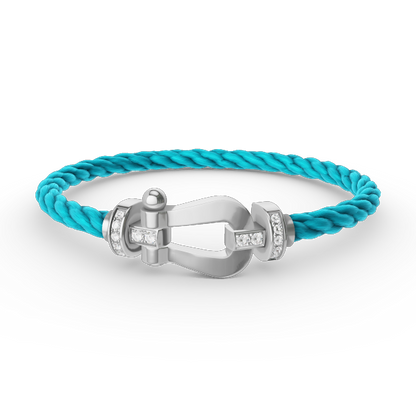 [Rani Jewelry]FORCE LARGE HORSESHOE HALF DIAMOND BRACELET SILVER