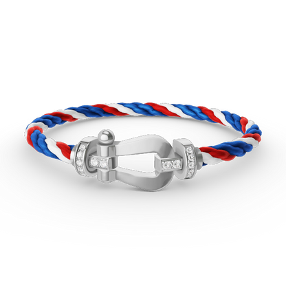[Rani Jewelry]FORCE LARGE HORSESHOE HALF DIAMOND BRACELET SILVER