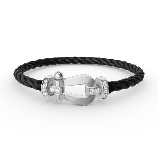 [Rani Jewelry]FORCE LARGE HORSESHOE HALF DIAMOND BRACELET SILVER