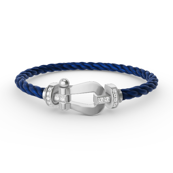[Rani Jewelry]FORCE LARGE HORSESHOE HALF DIAMOND BRACELET SILVER