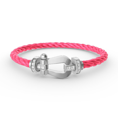 [Rani Jewelry]FORCE LARGE HORSESHOE HALF DIAMOND BRACELET SILVER