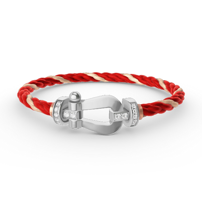 [Rani Jewelry]FORCE LARGE HORSESHOE HALF DIAMOND BRACELET SILVER