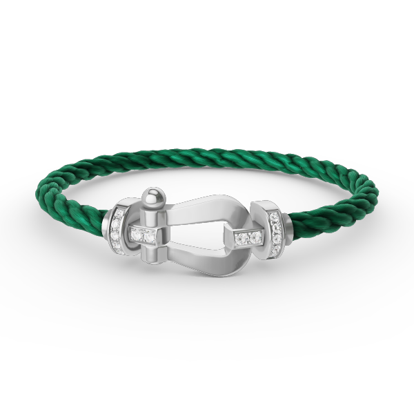 [Rani Jewelry]FORCE LARGE HORSESHOE HALF DIAMOND BRACELET SILVER