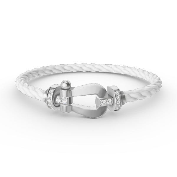 [Rani Jewelry]FORCE LARGE HORSESHOE HALF DIAMOND BRACELET SILVER