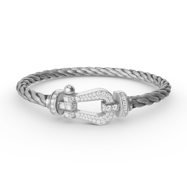 [Rani Jewelry]FORCE LARGE HORSESHOE FULL DIAMOND BRACELET SILVER