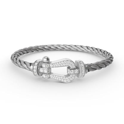 [Rani Jewelry]FORCE LARGE HORSESHOE FULL DIAMOND BRACELET SILVER