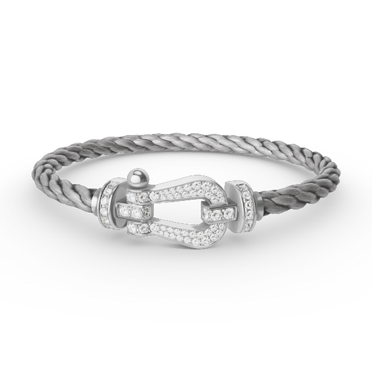 [Rani Jewelry]FORCE LARGE HORSESHOE FULL DIAMOND BRACELET SILVER