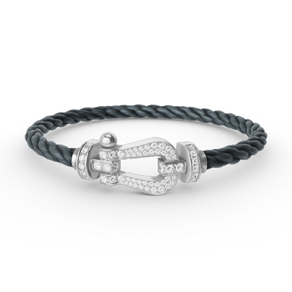 [Rani Jewelry]FORCE LARGE HORSESHOE FULL DIAMOND BRACELET SILVER