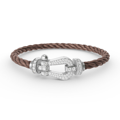 [Rani Jewelry]FORCE LARGE HORSESHOE FULL DIAMOND BRACELET SILVER