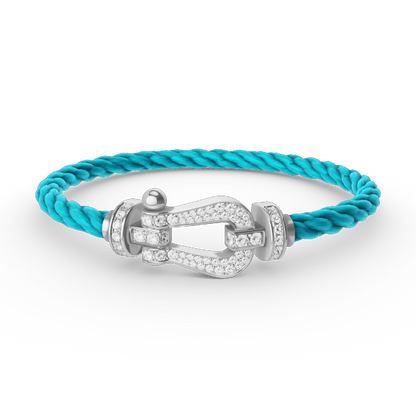 [Rani Jewelry]FORCE LARGE HORSESHOE FULL DIAMOND BRACELET SILVER
