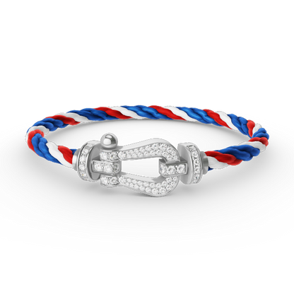 [Rani Jewelry]FORCE LARGE HORSESHOE FULL DIAMOND BRACELET SILVER