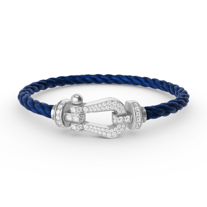 [Rani Jewelry]FORCE LARGE HORSESHOE FULL DIAMOND BRACELET SILVER