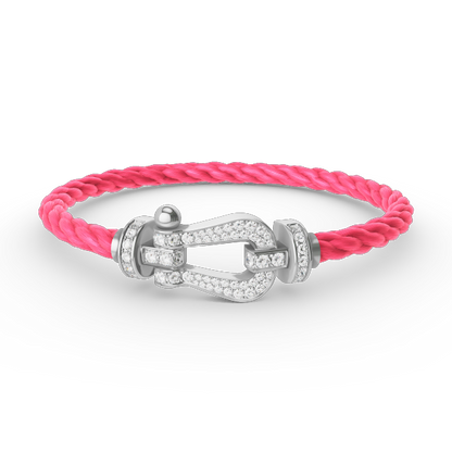 [Rani Jewelry]FORCE LARGE HORSESHOE FULL DIAMOND BRACELET SILVER