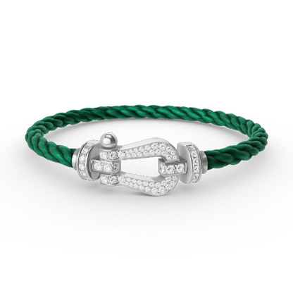 [Rani Jewelry]FORCE LARGE HORSESHOE FULL DIAMOND BRACELET SILVER