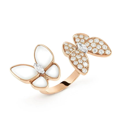 [Rani Jewelry]TWIN BUTTERFLY DIAMOND MOP RING